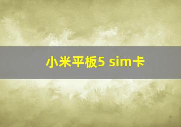 小米平板5 sim卡